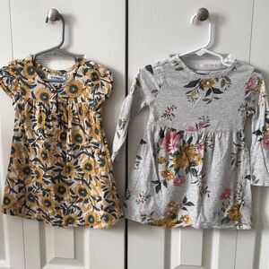 Old Navy Kids Floral Dresses - Yellow and Gray